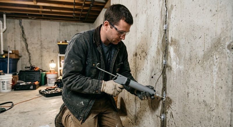 Basement Crack Repair in Middleboro, MA
