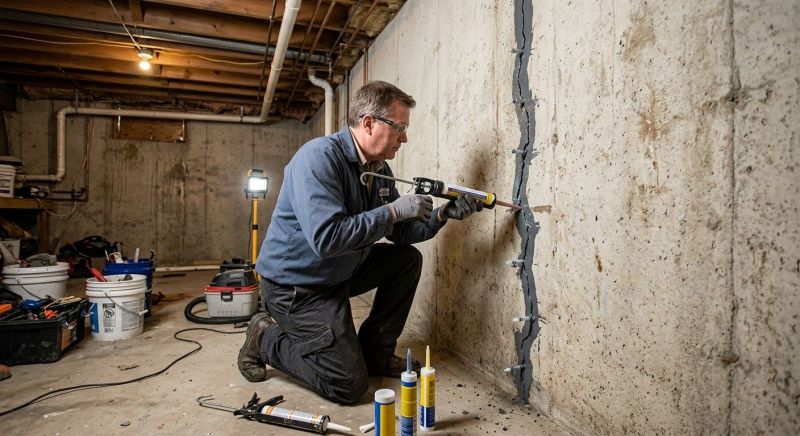 Basement Crack Repair in Middleboro, MA