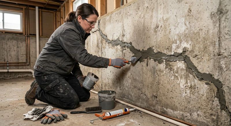 Cracked Basement Floor Repair in Middleboro, MA