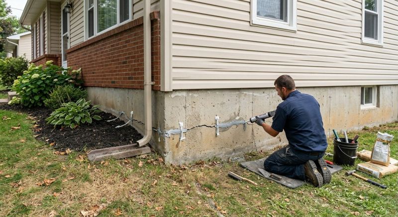 Cracked Foundation Repair in Abington, MA