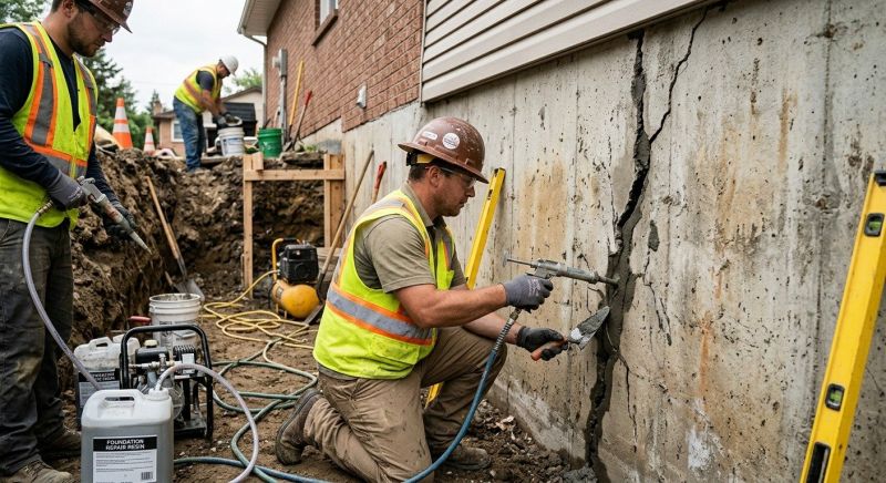 Cracked Foundation Repair in Attleboro Falls, MA