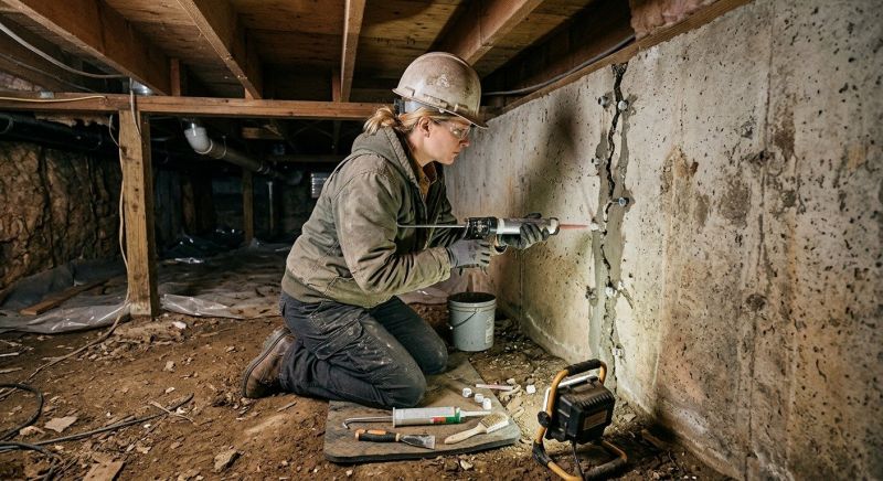 Crawlspace Foundation Repair in Foxboro, MA