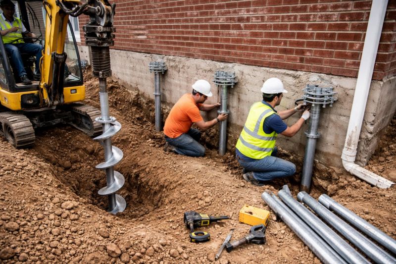 Helical Piers Installation in Middleboro, MA