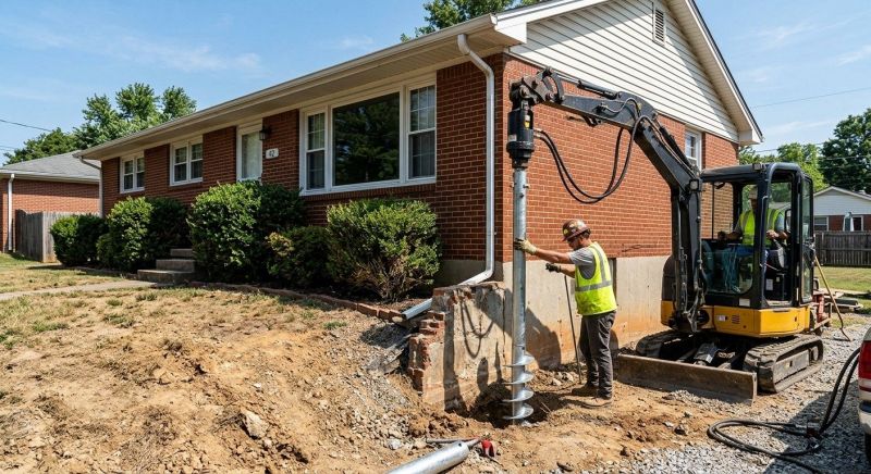 Helical Pile Installation in Middleboro, MA