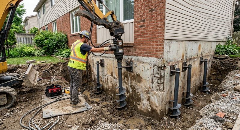 Helical Pile Installation in Middleboro, MA