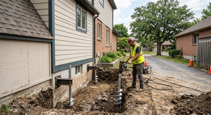 Helical Pile Installation in Middleboro, MA