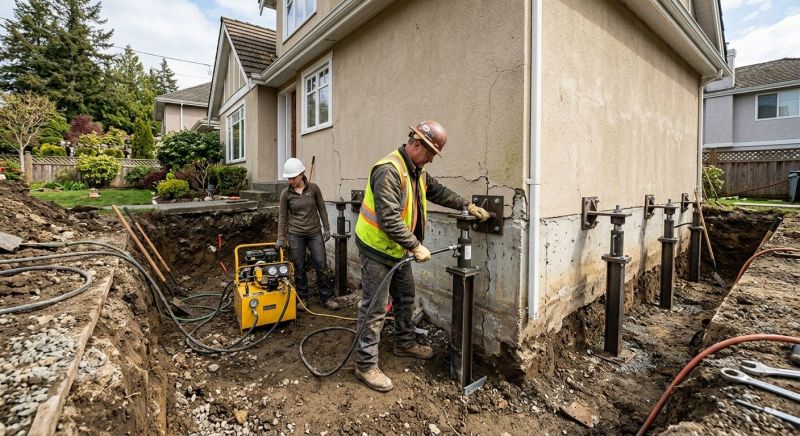 Sinking Foundation Repair in Fairhaven, MA