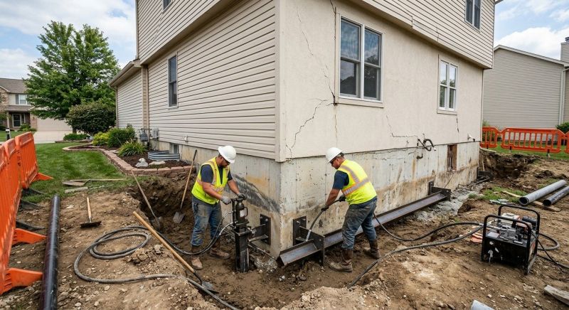 Sinking Foundation Repair in Mansfield, MA