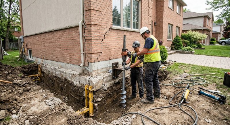 Sinking Foundation Repair in Mansfield, MA