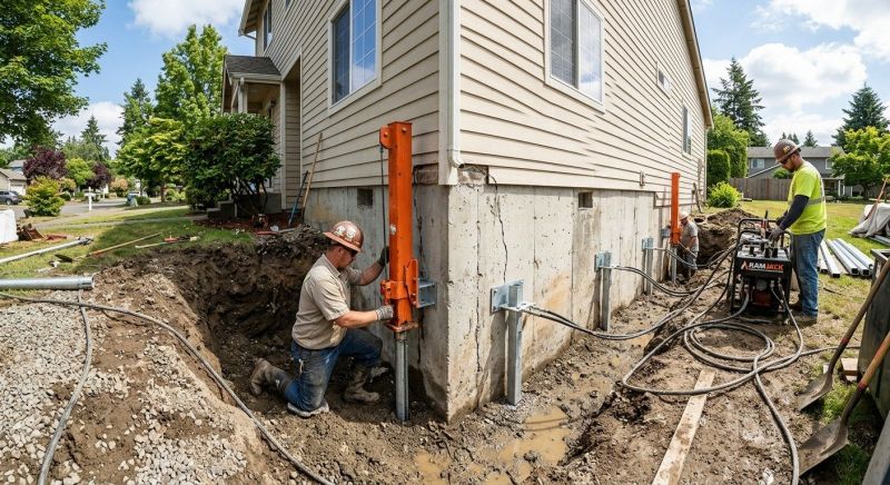 Sinking Foundation Repair in Norwell, MA