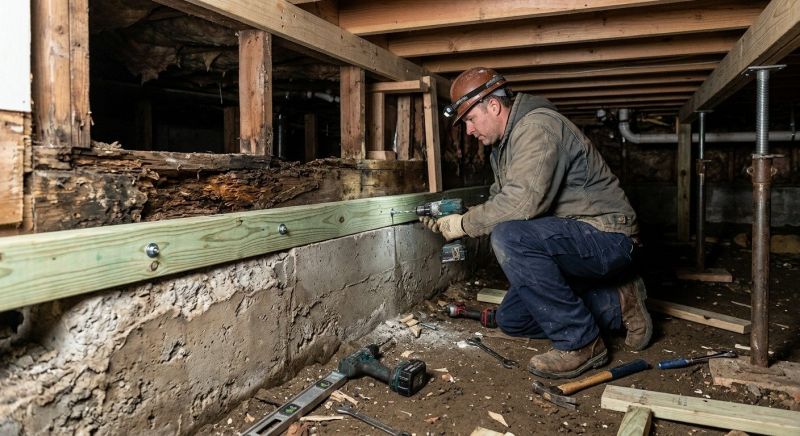 Sinking Foundation Repair in Raynham, MA